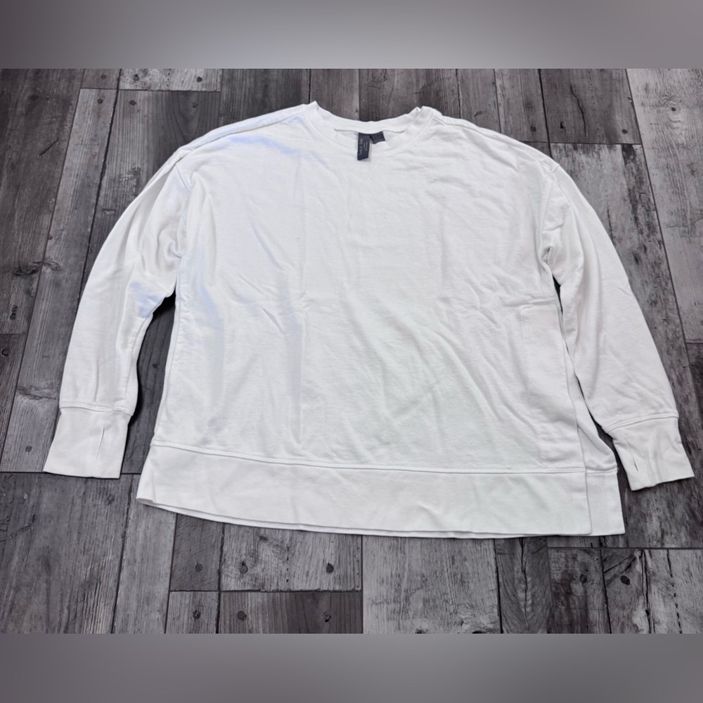 Sweaty Betty White Long Sleeve Longline Crew Sweatshirt Knit Medium